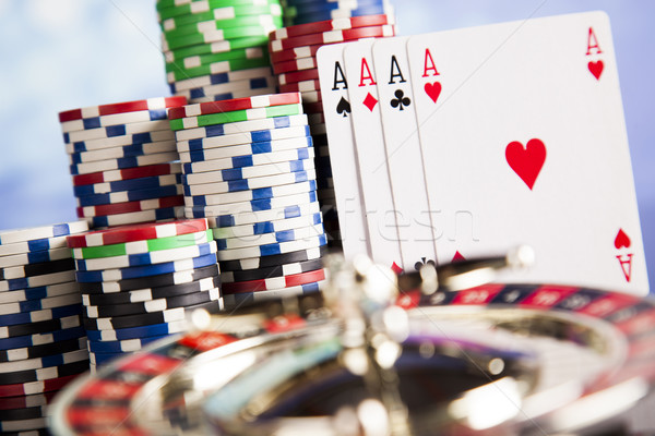 Poker chips casino roulette divertimento nero Foto d'archivio © JanPietruszka