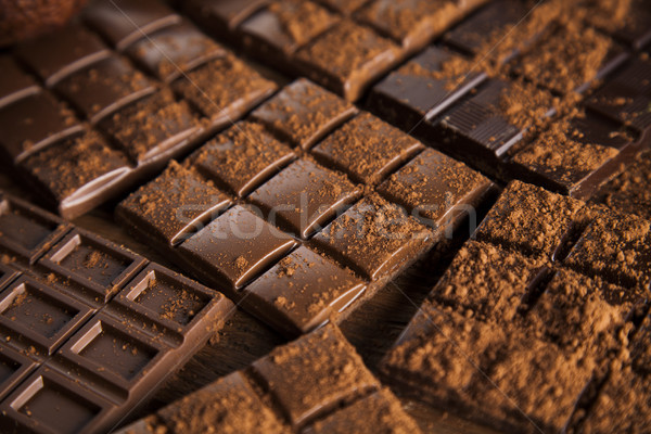 Bars Chocolate , candy sweet, dessert food on wooden background Stock photo © JanPietruszka