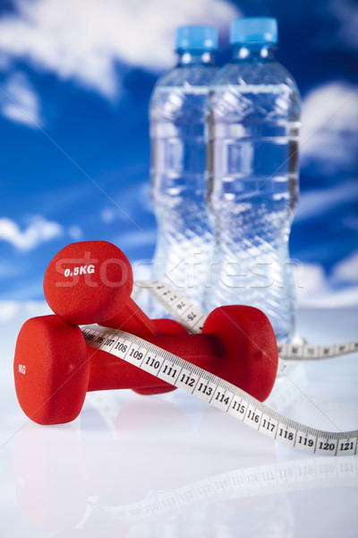 Fitness, dumbell and blue sky  Stock photo © JanPietruszka