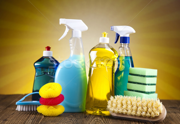 Czyszczenia wyposażenie pracy domu butelki usługi Zdjęcia stock © JanPietruszka