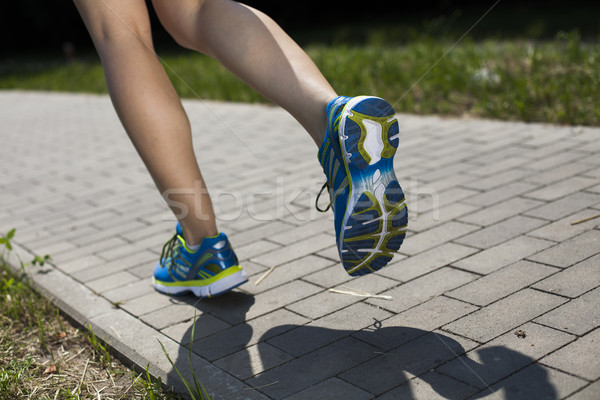 Coureur pieds courir route chaussures [[stock_photo]] © JanPietruszka