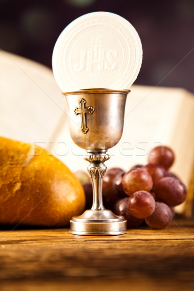 Pierwsza komunia jasne Jezusa kościoła chleba Biblii Zdjęcia stock © JanPietruszka
