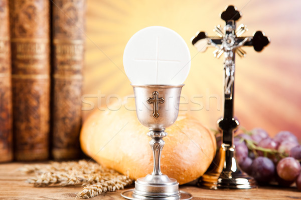 Communion wafer, bright background, saturated concept Stock photo © JanPietruszka