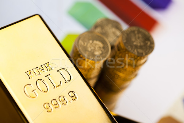 Goldbarren Münzen Finanzierung Metall Bank Gold Stock foto © JanPietruszka