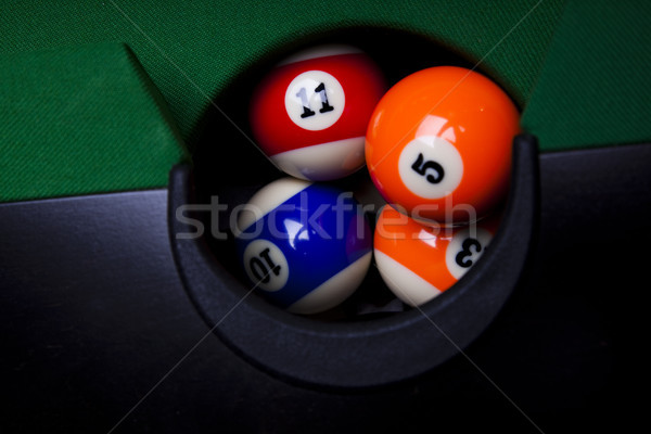 Snooker player, vivid colors, natural tone Stock photo © JanPietruszka