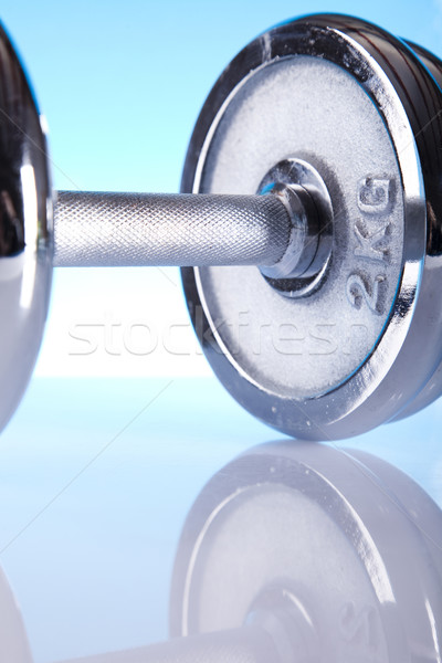 Stock foto: Fitness · Fitnessstudio · Zug · Ausübung · Muskel · Platte