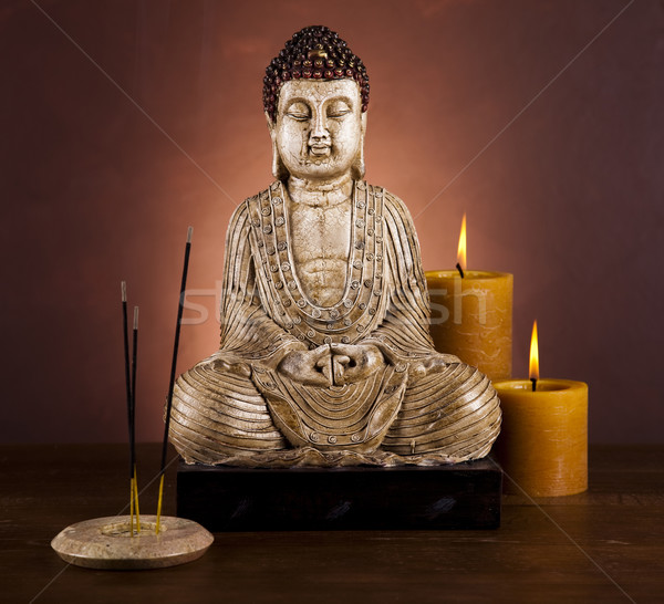 Buddha statue méditation soleil fumée détendre [[stock_photo]] © JanPietruszka