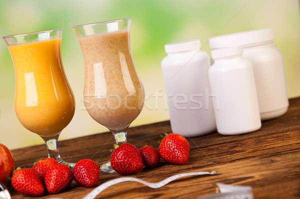Sport Milk shakes, healthy and fresh Stock photo © JanPietruszka