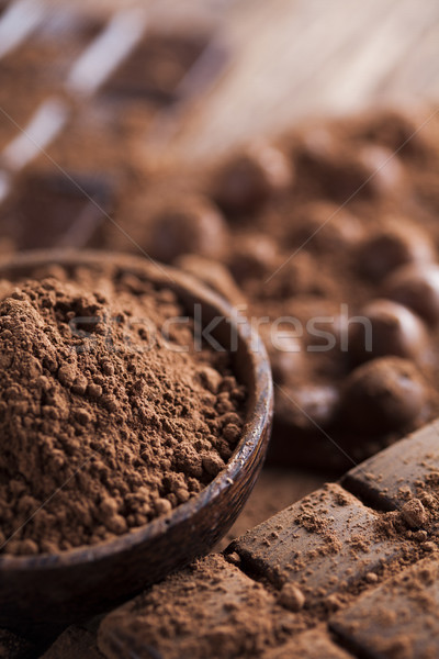 Bars Chocolate , candy sweet, dessert food on wooden background Stock photo © JanPietruszka