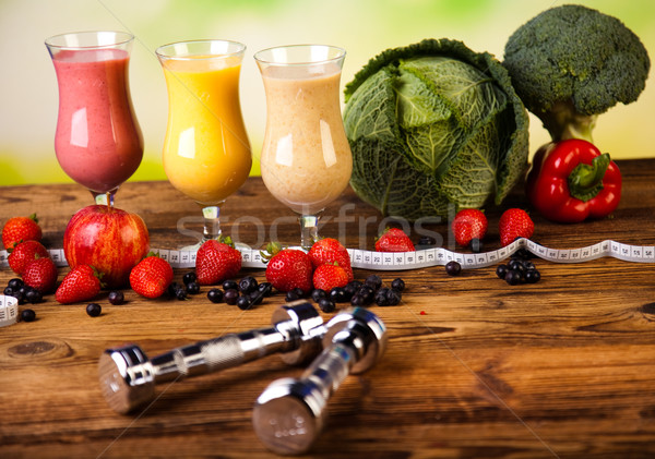 Milk shakes, sport and fitness Stock photo © JanPietruszka