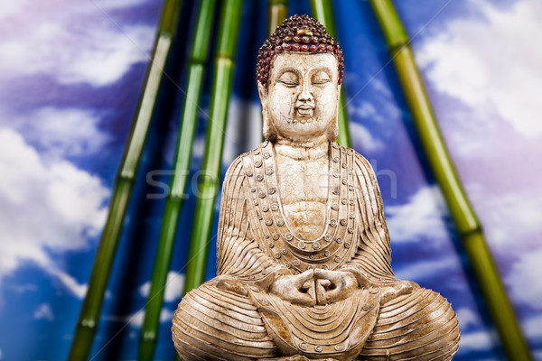 Still life with buddha statue and bamboo Stock photo © JanPietruszka