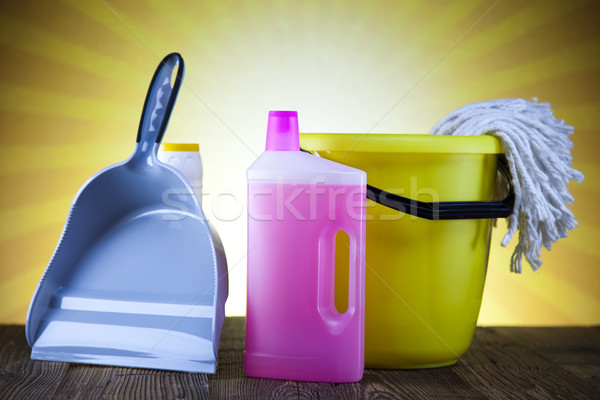Produktów czyszczących słońca pracy domu butelki usługi Zdjęcia stock © JanPietruszka