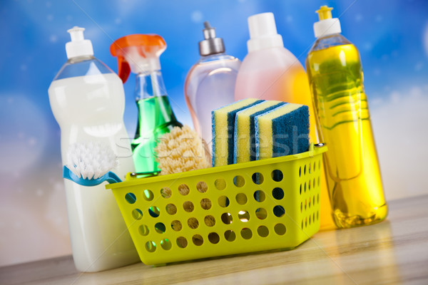 Set Reinigungsmittel home Arbeit farbenreich Gruppe Stock foto © JanPietruszka