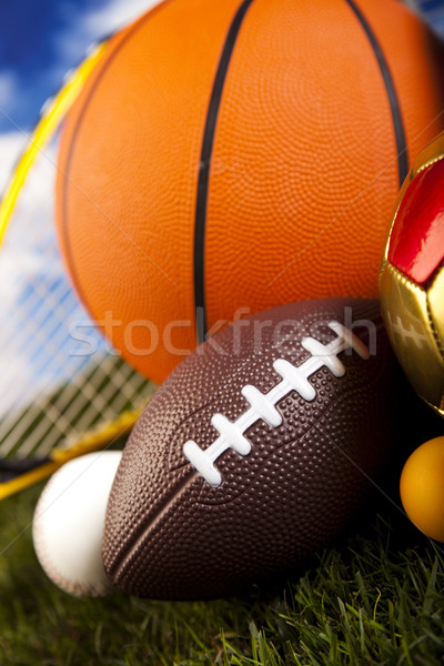 Equipamentos esportivos naturalismo colorido esportes futebol verão Foto stock © JanPietruszka