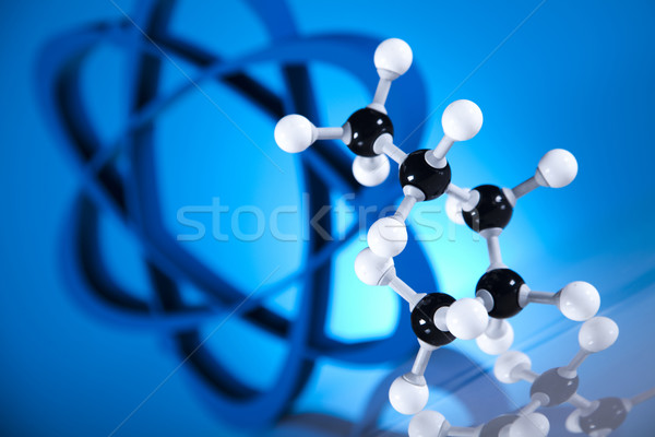 Atom molekulák modell laboratórium üvegáru víz Stock fotó © JanPietruszka