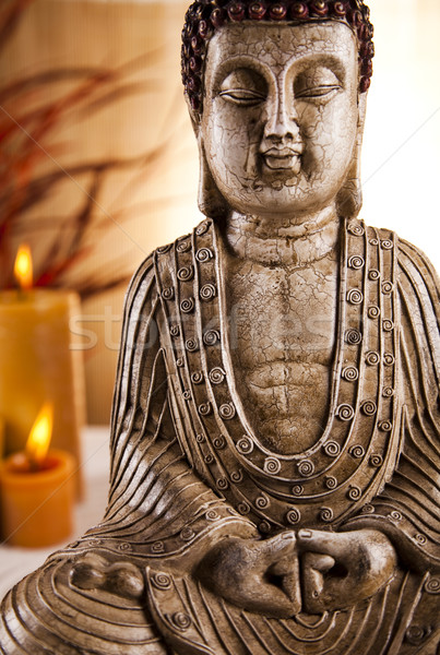 Stock photo: Buddha with candle