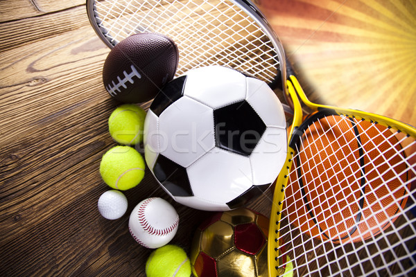Grupo equipamentos esportivos golfe futebol esportes tênis Foto stock © JanPietruszka