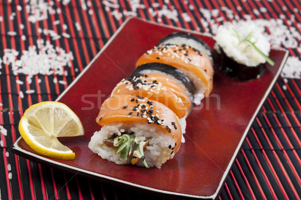 Japanese sushi cucina orientale colorato pesce Foto d'archivio © JanPietruszka