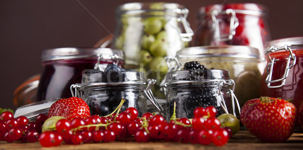 Tasty berry and fruit jam and berry Stock photo © JanPietruszka