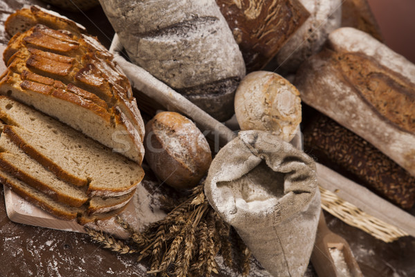 Freshly baked bread on the wooden Stock photo © JanPietruszka