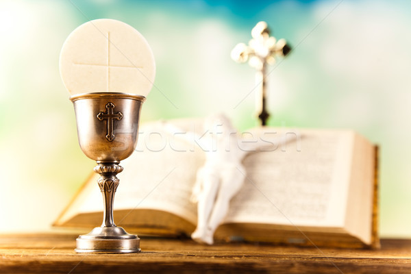 Eucharist, sacrament of communion, bright background, saturated  Stock photo © JanPietruszka