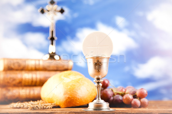 ストックフォト: 聖なる · 聖餐 · 明るい · 図書 · イエス · 教会