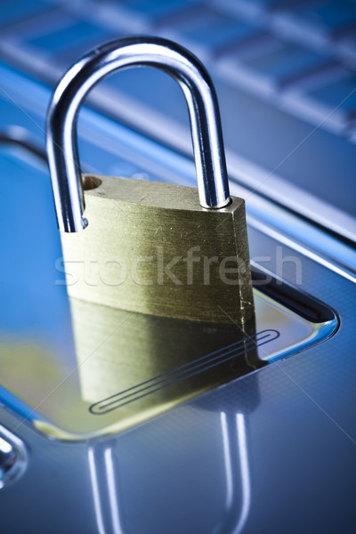 Security computer, modern network symbols concept Stock photo © JanPietruszka