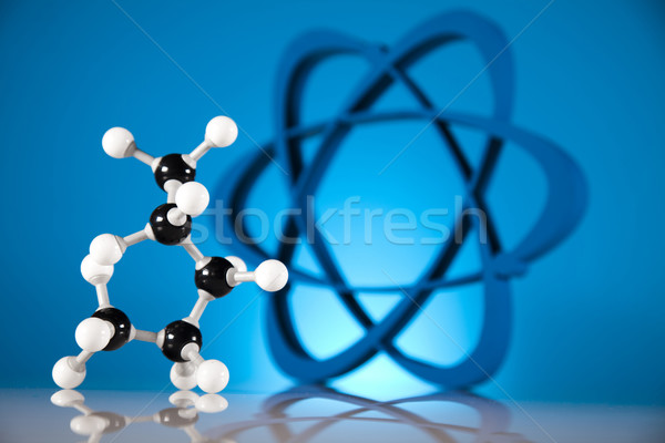 Stockfoto: Atoom · moleculen · model · laboratorium · glaswerk · water