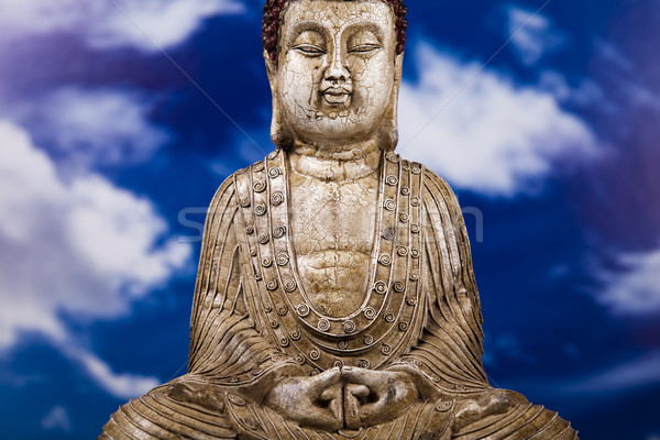 Buddha zen zon rook ontspannen aanbidden Stockfoto © JanPietruszka