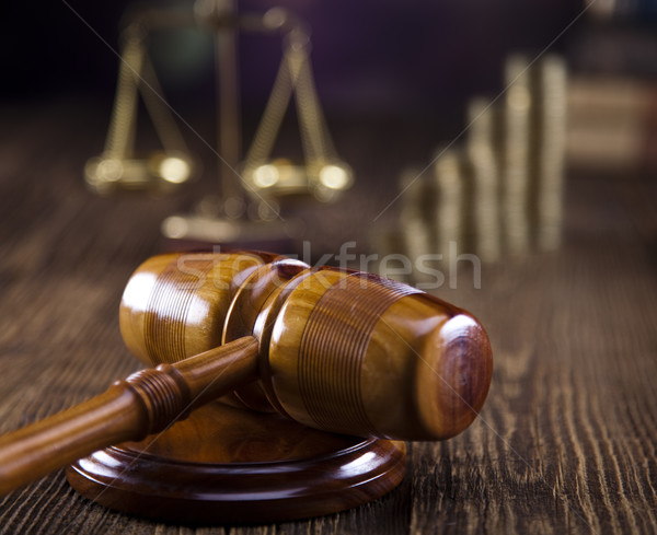 Wooden gavel barrister, justice concept, legal system  Stock photo © JanPietruszka