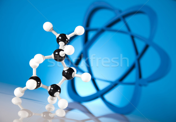 Stock foto: Atom · Moleküle · Modell · Labor · Glasgeschirr · Wasser
