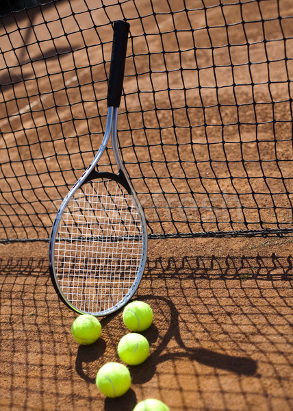 Sport Tennisschläger Kugeln Hintergrund spielen Spiel Stock foto © JanPietruszka