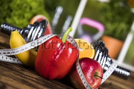 Fresh food and measure tape,Sport diet Stock photo © JanPietruszka