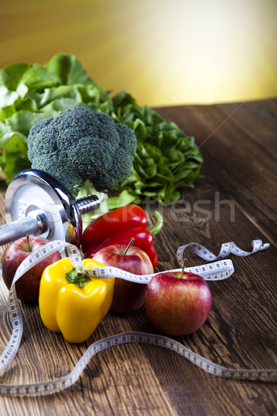 Spor diyet kalori şerit metre gıda uygunluk Stok fotoğraf © JanPietruszka