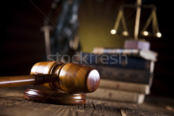 Heykel bayan adalet hukuk gün batımı kadın Stok fotoğraf © JanPietruszka