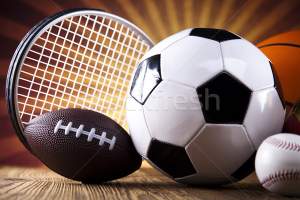Stock photo: Sport equipment and balls