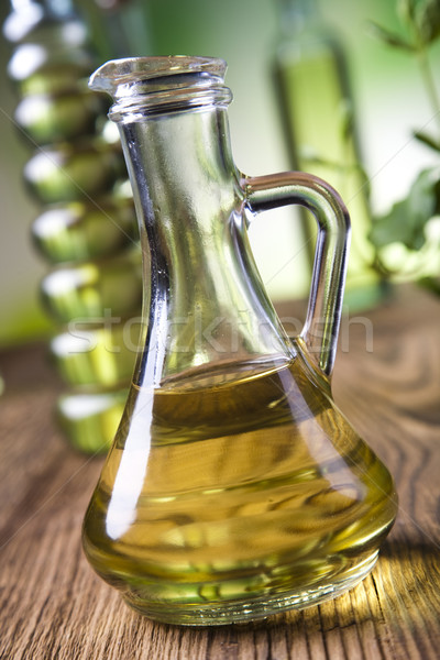Carafe with olive oil, Mediterranean rural theme Stock photo © JanPietruszka