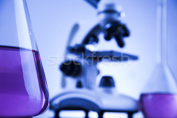 Mikroszkóp orvosi laboratórium üvegáru oktatás gyógyszer Stock fotó © JanPietruszka
