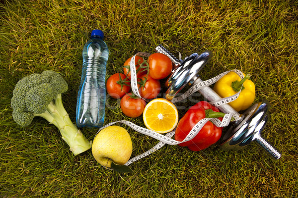 Imagine de stoc: Vitamina · fitness · dietă · iarba · verde · sănătate · exercita