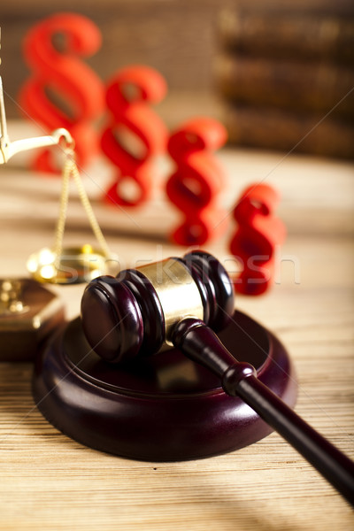 Paragraph, law theme, mallet of judge, wooden gavel Stock photo © JanPietruszka