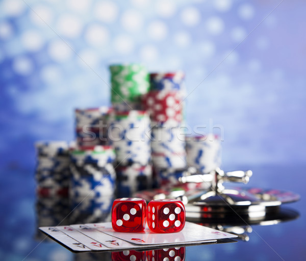 Casino roulette poker chips giocare chip divertimento Foto d'archivio © JanPietruszka