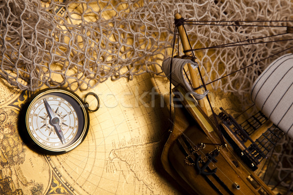  Vintage Navigation Equipment, compass Stock photo © JanPietruszka