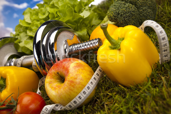 Foto stock: Fitness · vitaminas · saúde · energia · gordura · fita