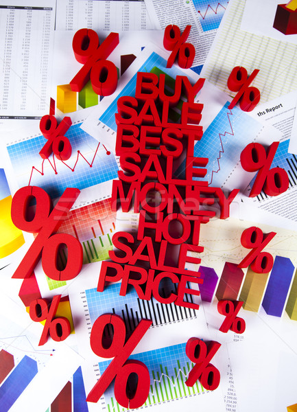 Prozentsatz Ermäßigung farbenreich Zeichen rot Finanzierung Stock foto © JanPietruszka