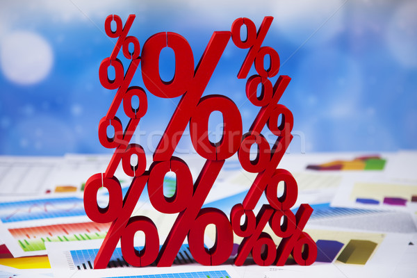 Satış yüzde imzalamak doğal renkli kırmızı Stok fotoğraf © JanPietruszka