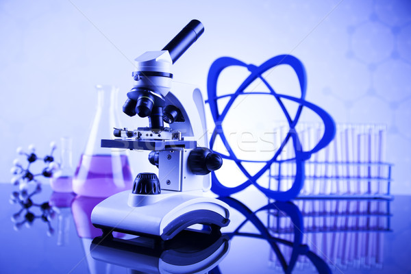 Chemie wetenschap laboratorium glaswerk gezondheid Blauw Stockfoto © JanPietruszka