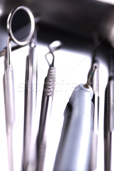 Zahnmedizin zahnärztliche Werkzeuge Medizin Spiegel Tool Stock foto © JanPietruszka