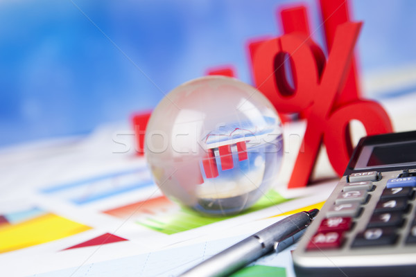 Percentage korting kleurrijk teken Rood financieren Stockfoto © JanPietruszka