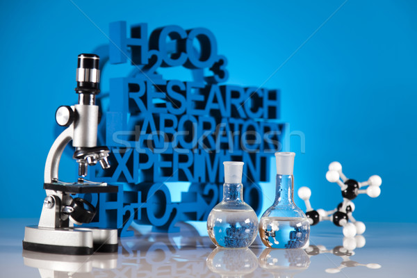 Stock photo: Laboratory glass, Chemistry science formula  