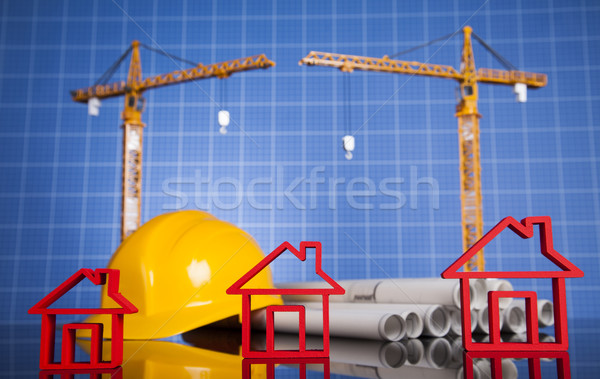 Architectural with Construction site and crane Stock photo © JanPietruszka